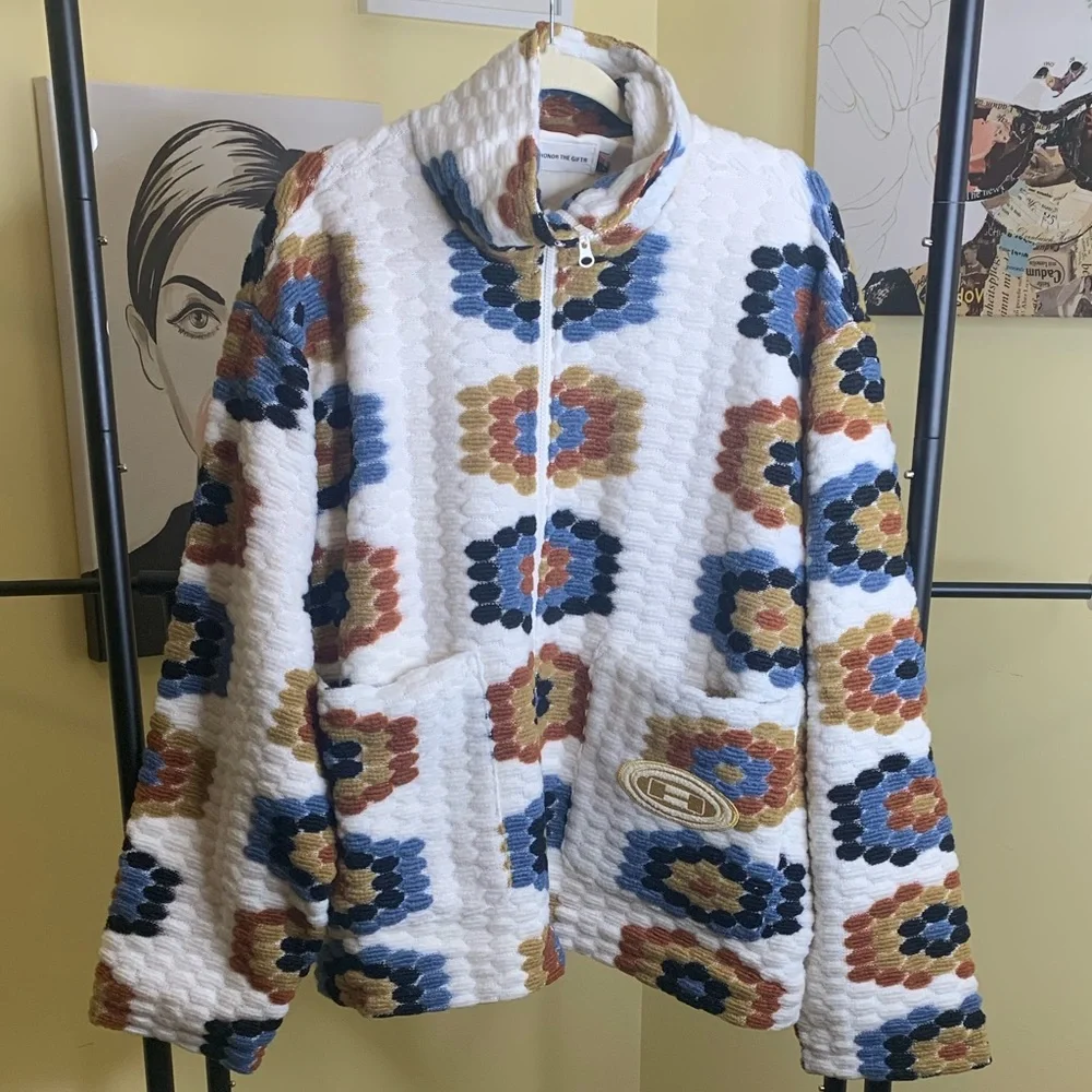 💫HP‼️💫 Men’s NWT HONOR THE GIFT Wool-Blend Full Zip Jacket in Cream, Size XL - Picture 6 of 7